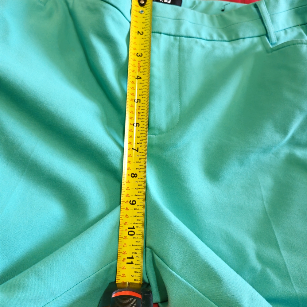 Apt. 9 Womens Capri Pants Sz 16 Teal Cotton Blend Straight Leg Curvy - Picture 9 of 12